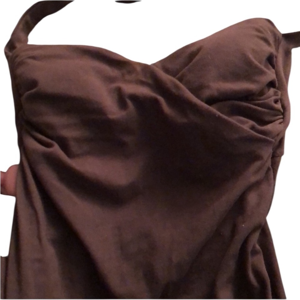 Victoria Secret IPEX 36B Small Brown push up  Bra top halter swim dress